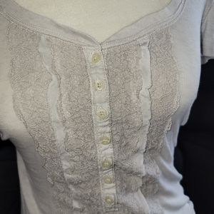 Vintage Y2k ♡ Abercrombie and fitch ruffle henley